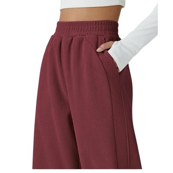 Halara High Waisted Pocket Straight Leg Mop Corduroy Pants Wide Leg - Picture 4 of 13